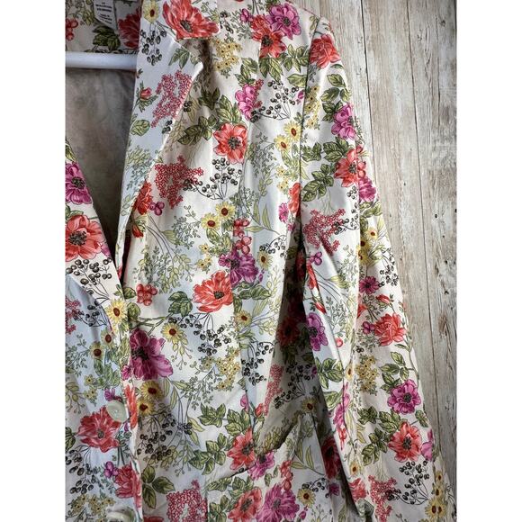 JM Collection Blazer Jacket Womens 12 Cream Green 3‎ Button Stretch Cottagecore - Picture 5 of 9